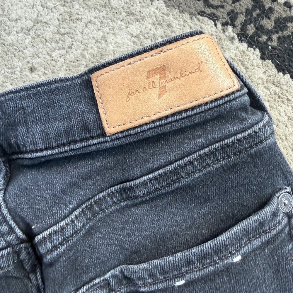 7 for all mankind black jeans stretchy stripe the high waist ankle jeans - Picture 7 of 7